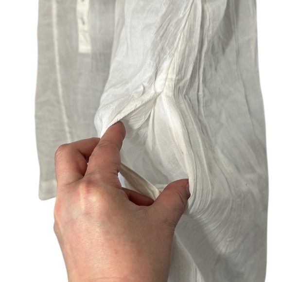 Free People Young Spirit White Asymmetrical Sleeveless Tunic Top/Mini Dress Sz M - Picture 6 of 9